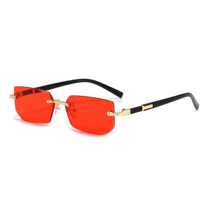 Rimless Rectangle Small Square Sunglasses For Women And Men 4