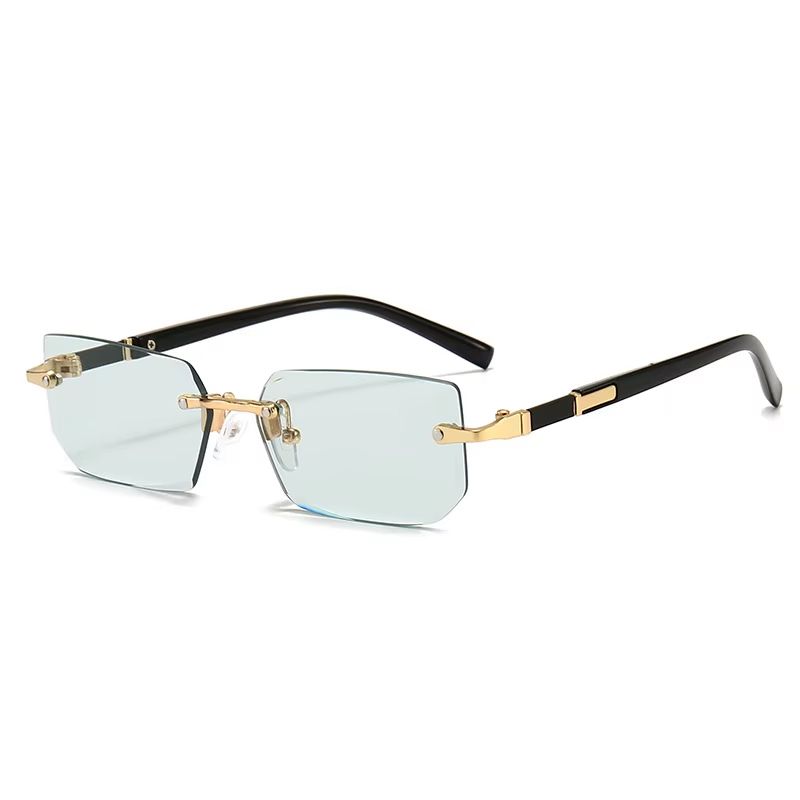 Rimless Rectangle Small Square Sunglasses For Women And Men 7