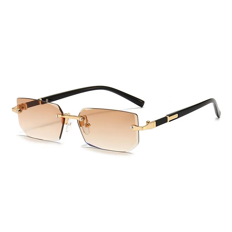 Rimless Rectangle Small Square Sunglasses For Women And Men 11
