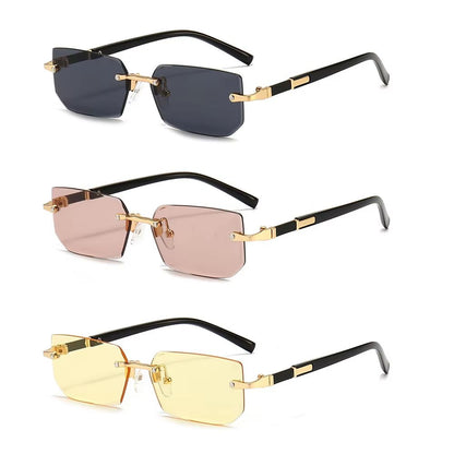 Rimless Rectangle Small Square Sunglasses For Women And Men 13