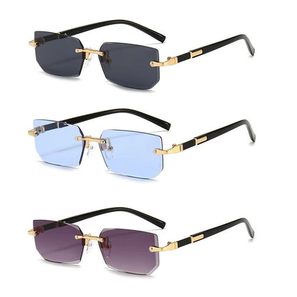 Rimless Rectangle Small Square Sunglasses For Women And Men 16