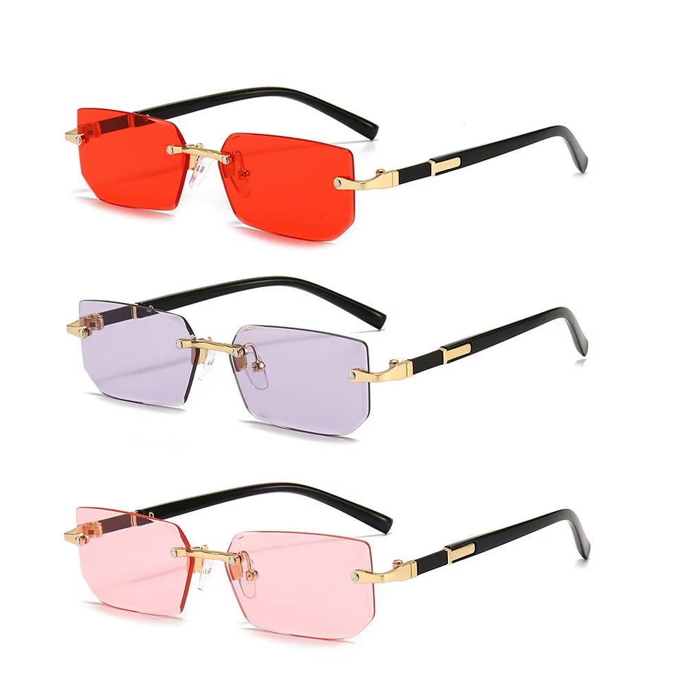 Rimless Rectangle Small Square Sunglasses For Women And Men 20