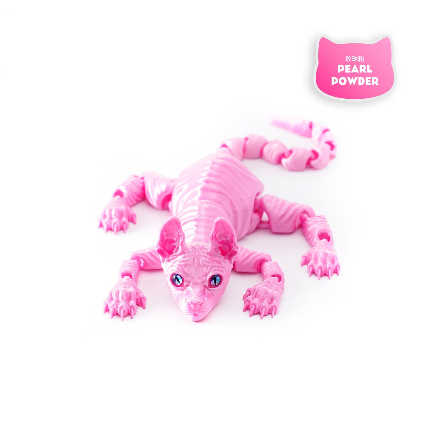Printed Hairless Sphynx Cat Figurine Realistic Articulated Cat Toy Fidget Toy For Cat Lover Collect 6