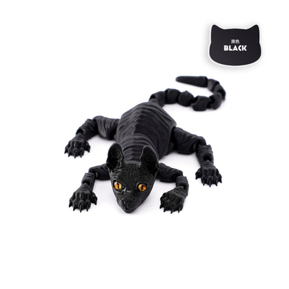 Printed Hairless Sphynx Cat Figurine Realistic Articulated Cat Toy Fidget Toy For Cat Lover Collect 7