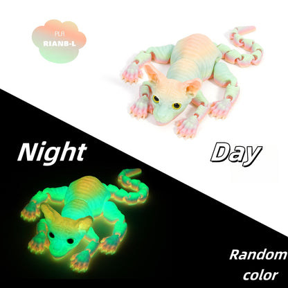 Printed Hairless Sphynx Cat Figurine Realistic Articulated Cat Toy Fidget Toy For Cat Lover Collect 10
