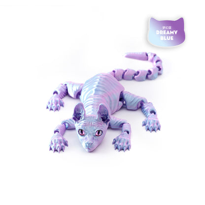 Printed Hairless Sphynx Cat Figurine Realistic Articulated Cat Toy Fidget Toy For Cat Lover Collect 15