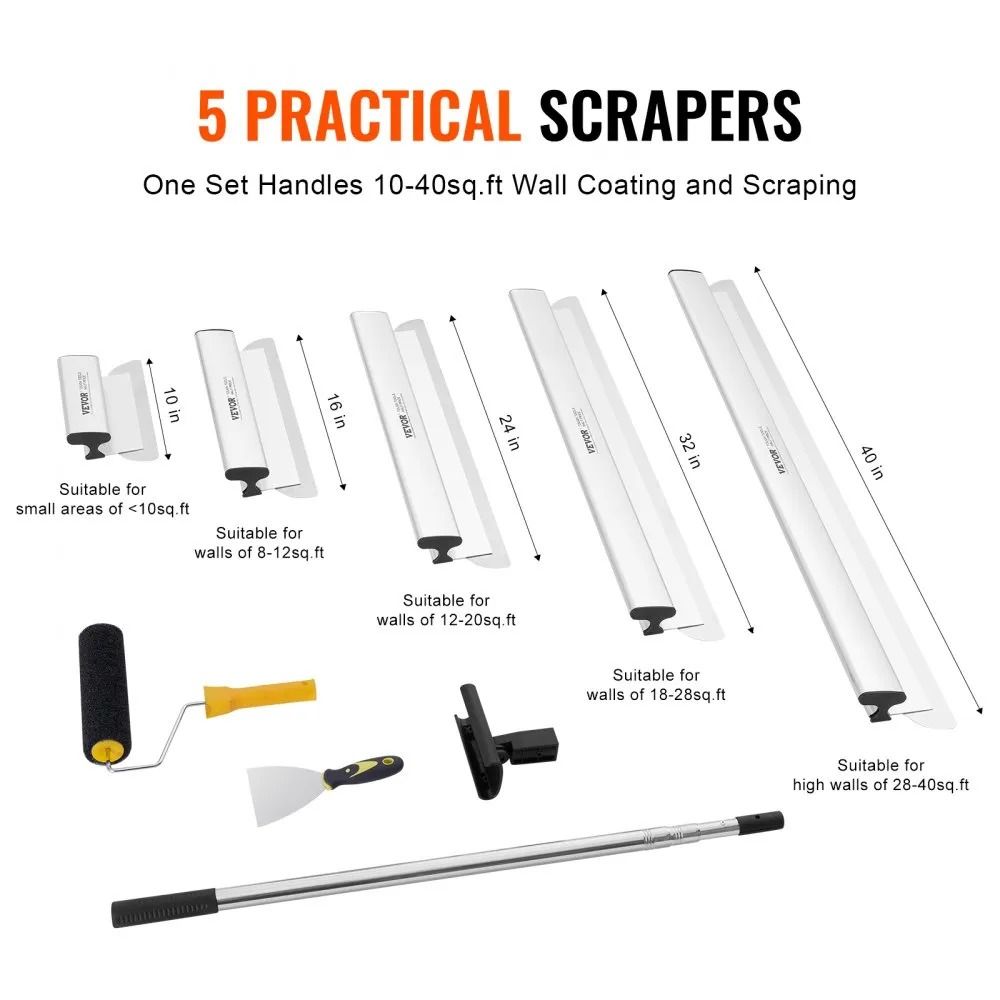 Professional Skim Coat Tools Drywall Skimming Blade Set Skimming Blades Telescopic Handle Pole Stai