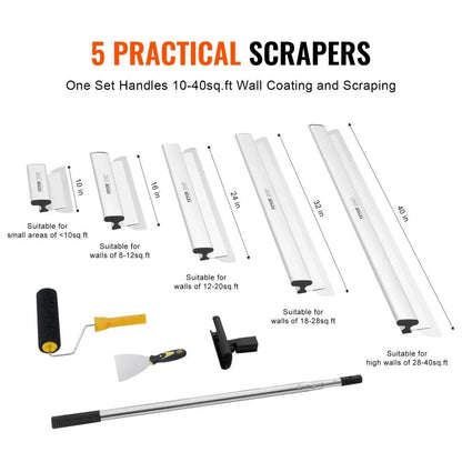 Professional Skim Coat Tools Drywall Skimming Blade Set Skimming Blades Telescopic Handle Pole Stai