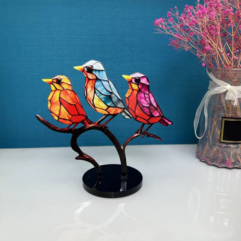 1PC Colourful Bird Desktop Decoration, Acrylic Small Ornament, Home Cubic Decoration