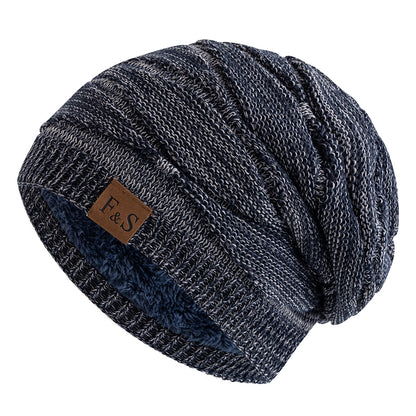 Warm Fleece Lined Beanie Cap New Unisex Slouchy Winter Hats Men Women Casual Label Decor 11