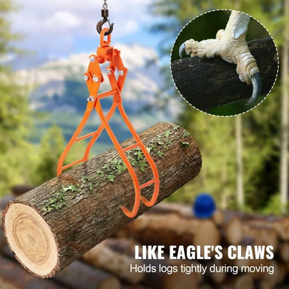 Claw Log Grapple Timber Claw Hook Swivel Steel Log Lifting Tongs Eagle Claws Design High Lbs Capaci