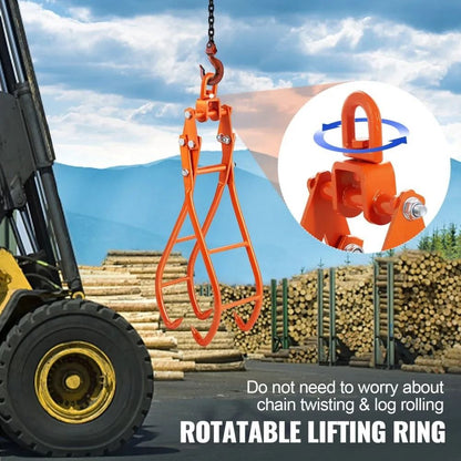 Claw Log Grapple Timber Claw Hook Swivel Steel Log Lifting Tongs Eagle Claws Design High Lbs Capaci