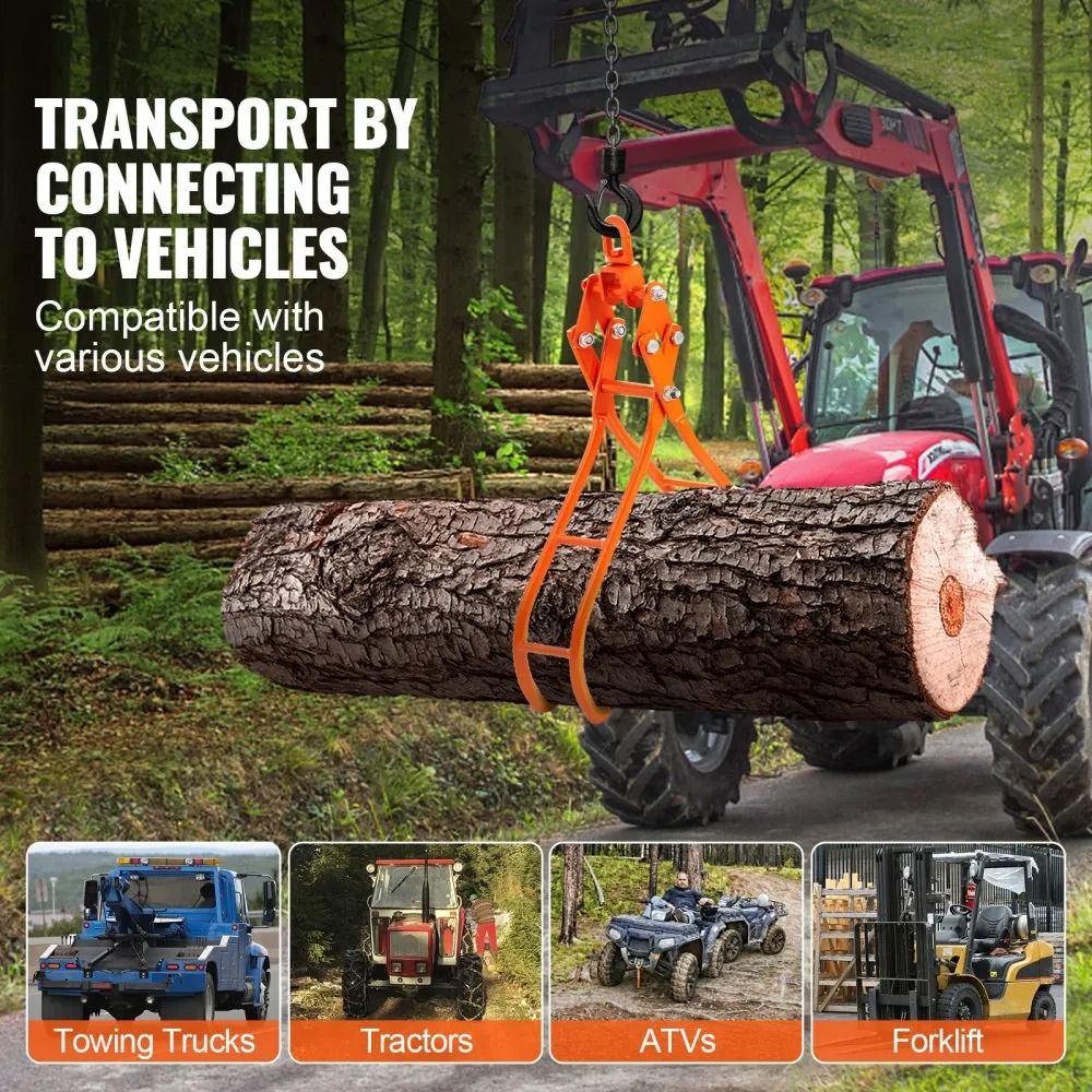 Claw Log Grapple Timber Claw Hook Swivel Steel Log Lifting Tongs Eagle Claws Design High Lbs Capaci