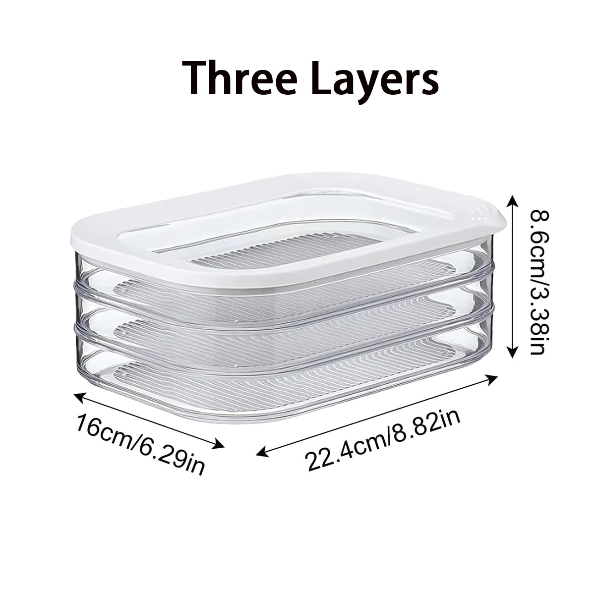 Plastic Food Storage Containers, Fridge Organiser Bins, Refrigerator Storage for Lunch, Meat, Salmon, Bacon, Deli Slices