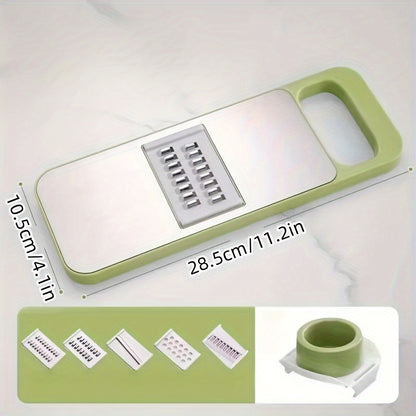 Multi functional Vegetable Slicer, Manual Kitchen Tool Kit, Interchangeable Blades, Grater Set for Potatoes