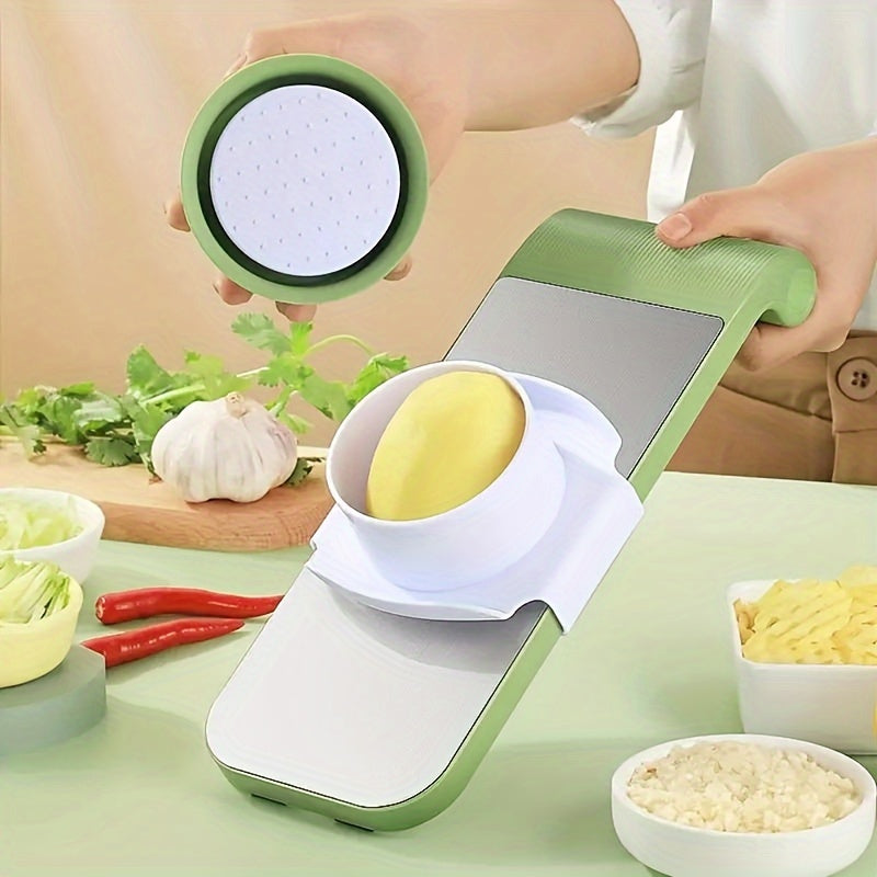 Multi functional Vegetable Slicer, Manual Kitchen Tool Kit, Interchangeable Blades, Grater Set for Potatoes