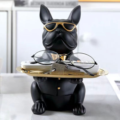 Multi Functional Bulldog Tray, Creative Animal Statue, Living Room Bedroom Miscellaneous Storage, Home Decoration