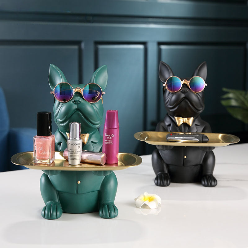 Multi Functional Bulldog Tray Creative Animal Statue Living Room Bedroom Miscellaneous Storage Home 1