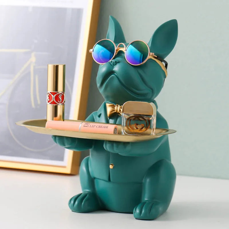 Multi Functional Bulldog Tray Creative Animal Statue Living Room Bedroom Miscellaneous Storage Home 5
