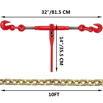 Ratchet Binders And Chains Chain And Binder Kit High Working Strength Chains With Hooks For Hauling 6
