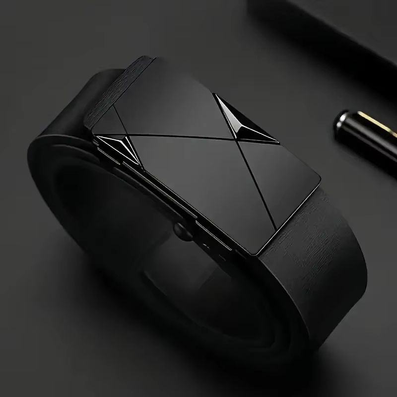 Stylish Mens PU Leather Automatic Buckle Belt 1