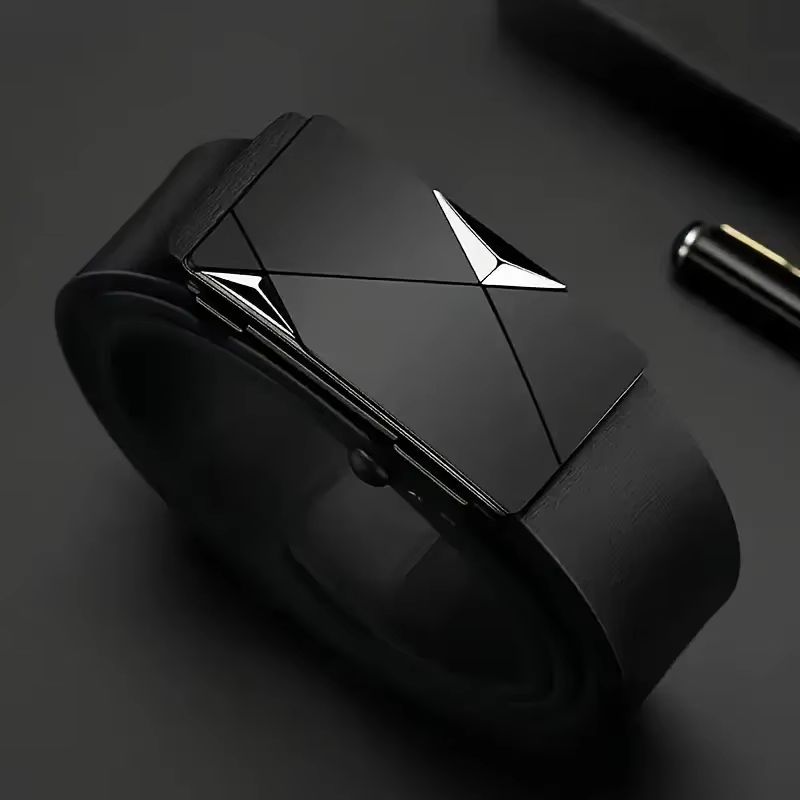 Stylish Mens PU Leather Automatic Buckle Belt 3