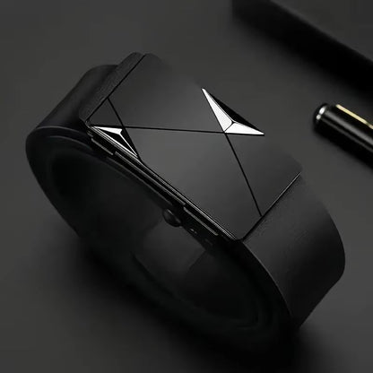 Stylish Mens PU Leather Automatic Buckle Belt 3
