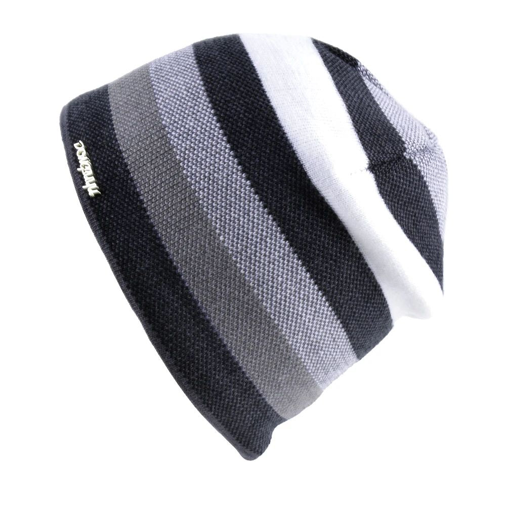 Knitted Wool Hat, Men's Skullies Hat, Winter Beanie Bonnet, Thicker Stripe Skis Sports Beanies, Plus Velvet Cap for Men