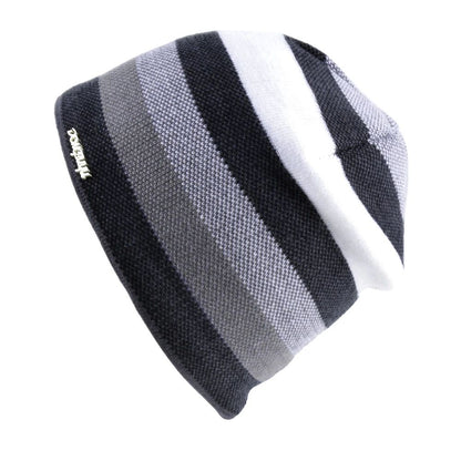 Knitted Wool Hat, Men's Skullies Hat, Winter Beanie Bonnet, Thicker Stripe Skis Sports Beanies, Plus Velvet Cap for Men