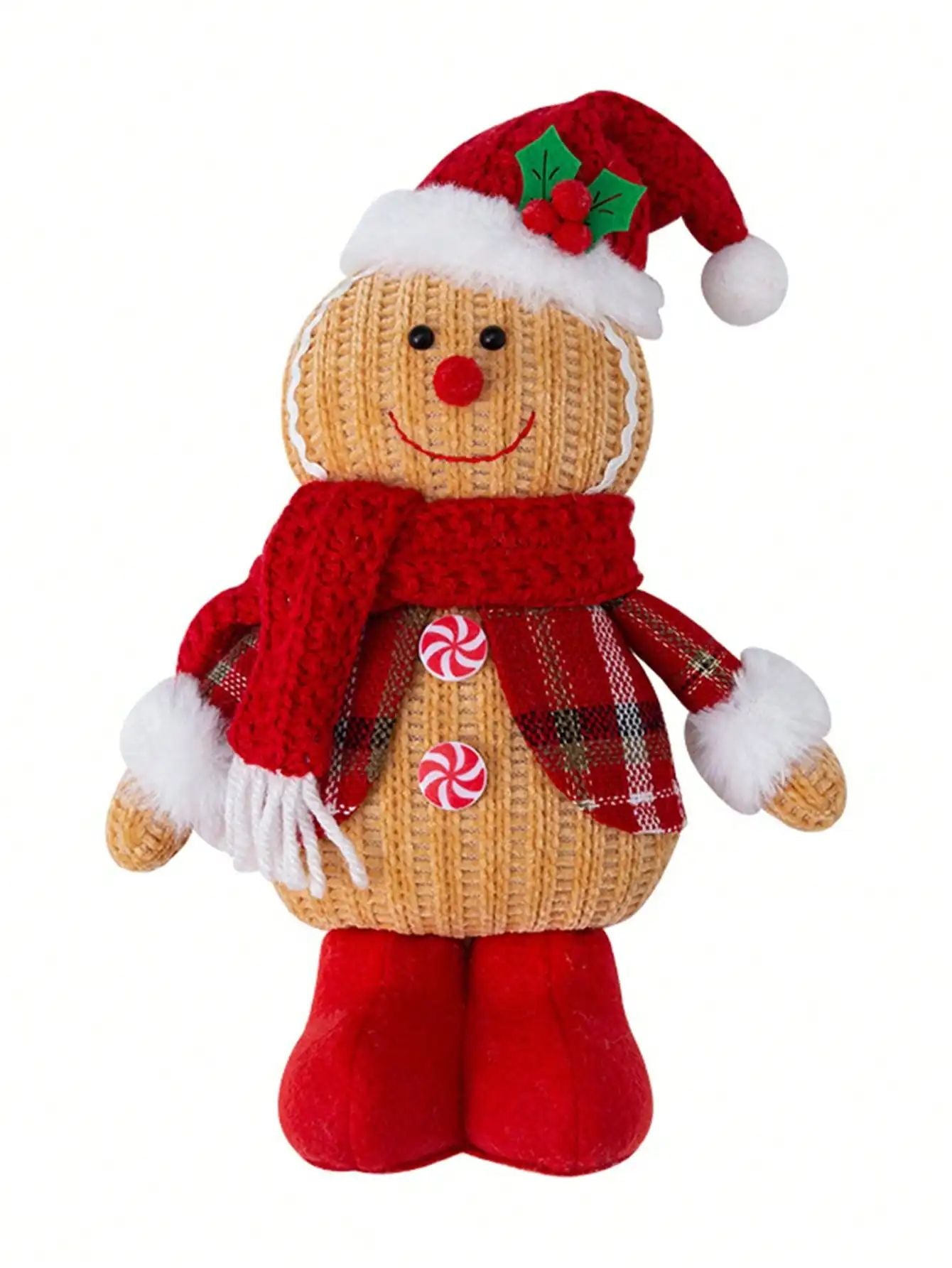 Christmas Gingerbread Doll Cute Gingerbread Man Design Toy Stuffed Pillow Decoration Festive Holida 6