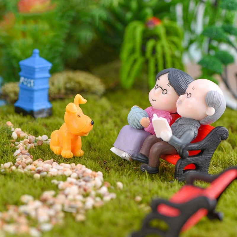 Miniature Home Decoration Fairy Garden Figurines Mini Couple Figures Grandma Grandpa Sweety Lovers  1