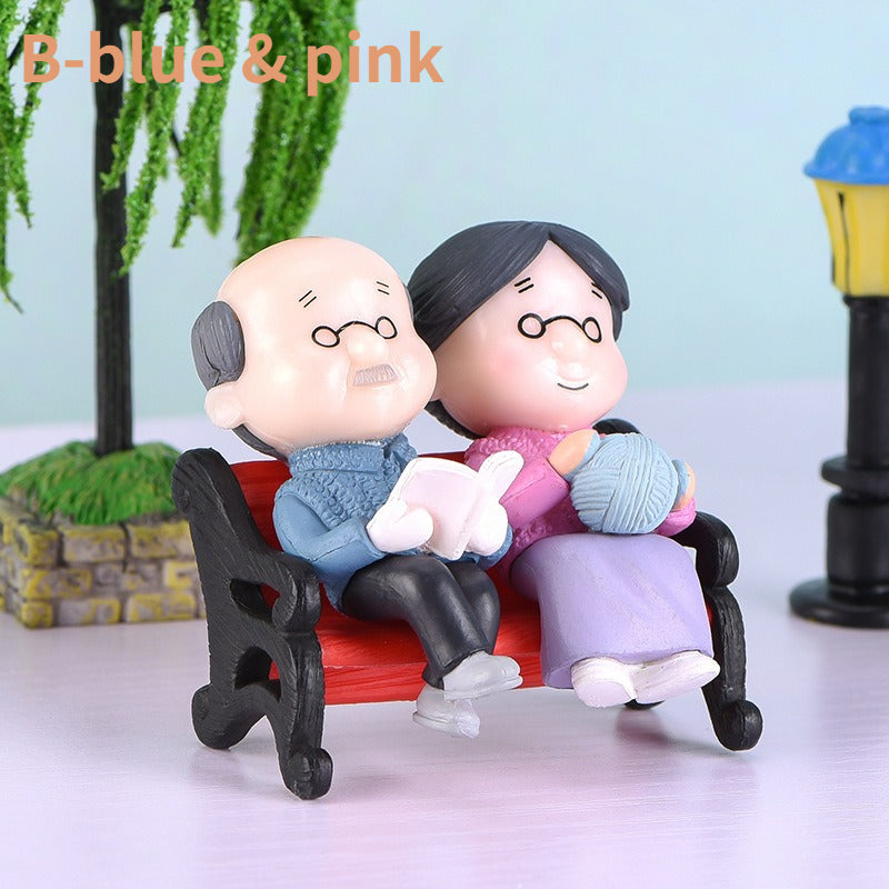 Miniature Home Decoration Fairy Garden Figurines Mini Couple Figures Grandma Grandpa Sweety Lovers  6