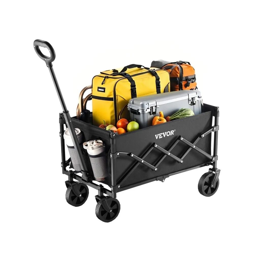 Heavy Duty Folding Wagons, Collapsible Wagon Cart, All-Terrain Outdoor Utility Cart, Portable Camping Cart
