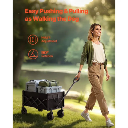 Heavy Duty Folding Wagons Collapsible Wagon Cart AllTerrain Outdoor Utility Cart Portable Camping C 2
