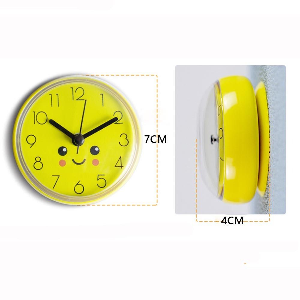 Mini Sucker Wall Clock, Waterproof Bathroom Clock, Anti Fog Quartz Clock for Kitchen Toilet Table