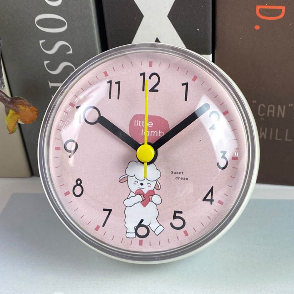 Mini Sucker Wall Clock, Waterproof Bathroom Clock, Anti Fog Quartz Clock for Kitchen Toilet Table