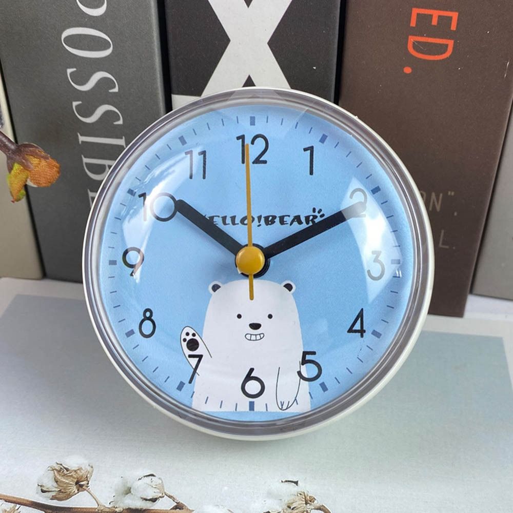 Mini Sucker Wall Clock, Waterproof Bathroom Clock, Anti Fog Quartz Clock for Kitchen Toilet Table