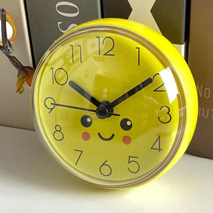 Mini Sucker Wall Clock, Waterproof Bathroom Clock, Anti Fog Quartz Clock for Kitchen Toilet Table