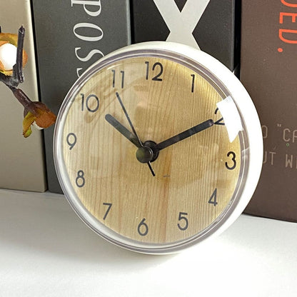 Mini Sucker Wall Clock, Waterproof Bathroom Clock, Anti Fog Quartz Clock for Kitchen Toilet Table