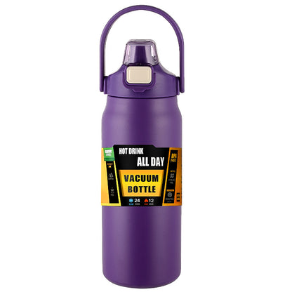 Portable Thermos with Straw, Stainless Steel Thermal Mug Tumbler, Cold and Hot Water Bottle