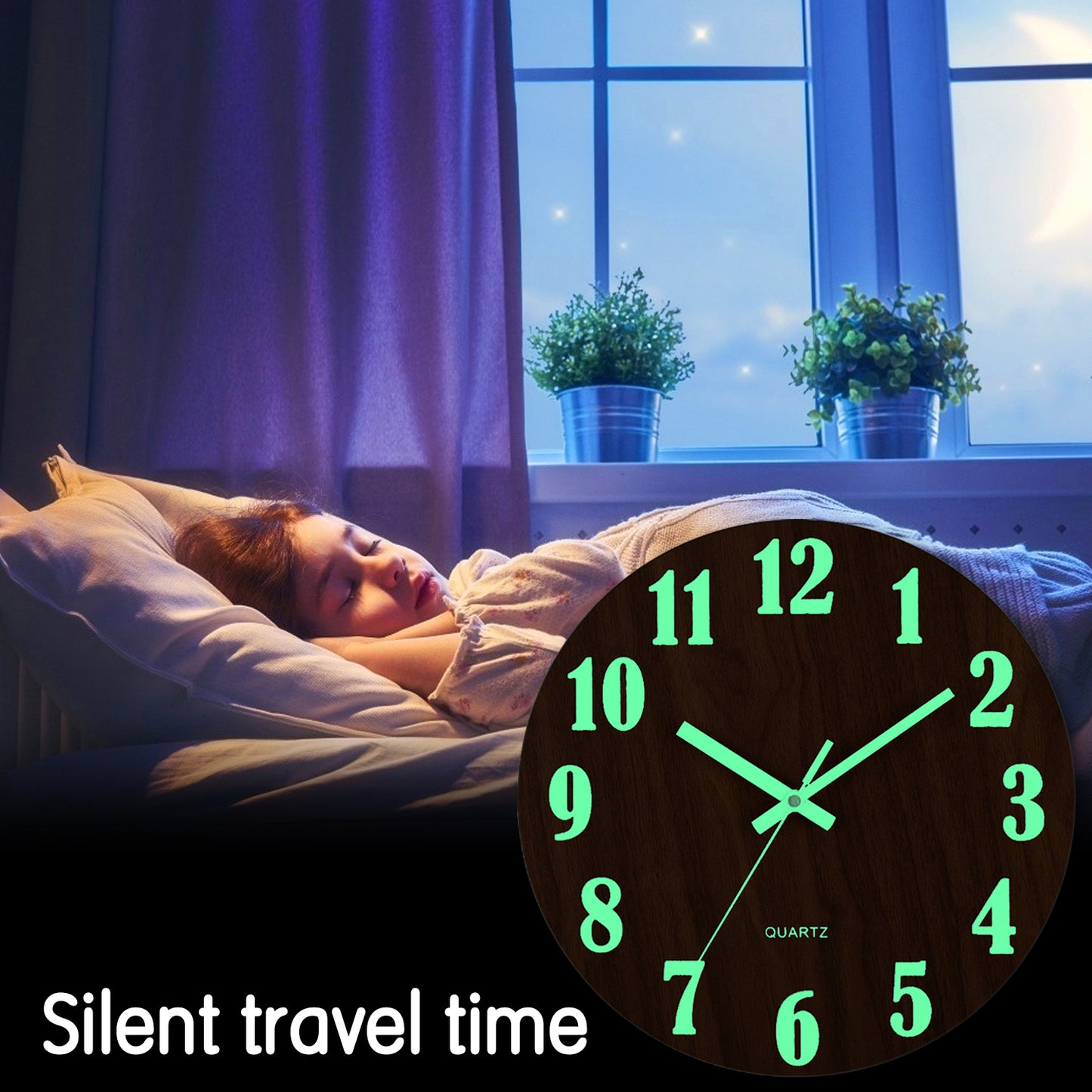 Luminous Wall Clock Wood Silent Non Ticking Clock Nordic Fashion Light In Dark Night Wall Clock Wit 4