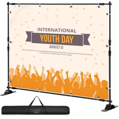 Adjustable Backdrop Banner Stand Heavy Duty Background Stand, Carry Bag, Party, Wedding, Photography Display