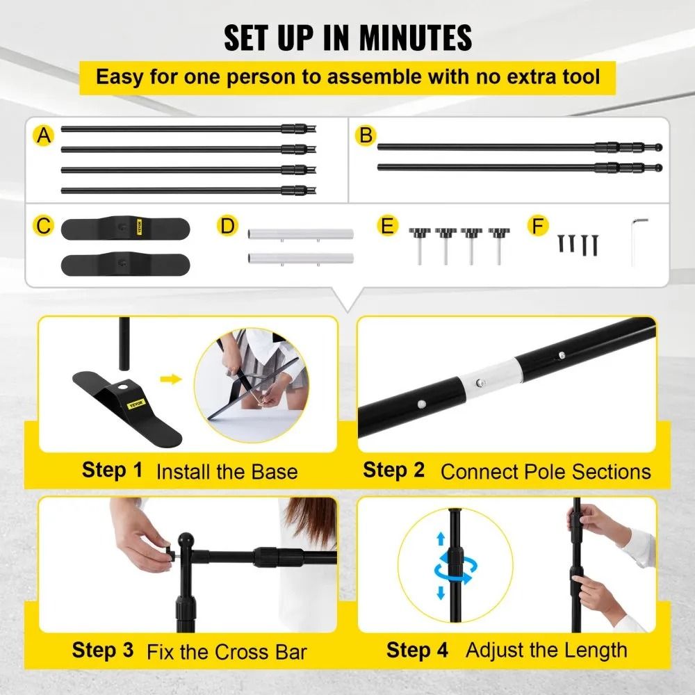 Adjustable Backdrop Banner Stand Heavy Duty Background Stand Carry Bag Party Wedding Photography Di 5