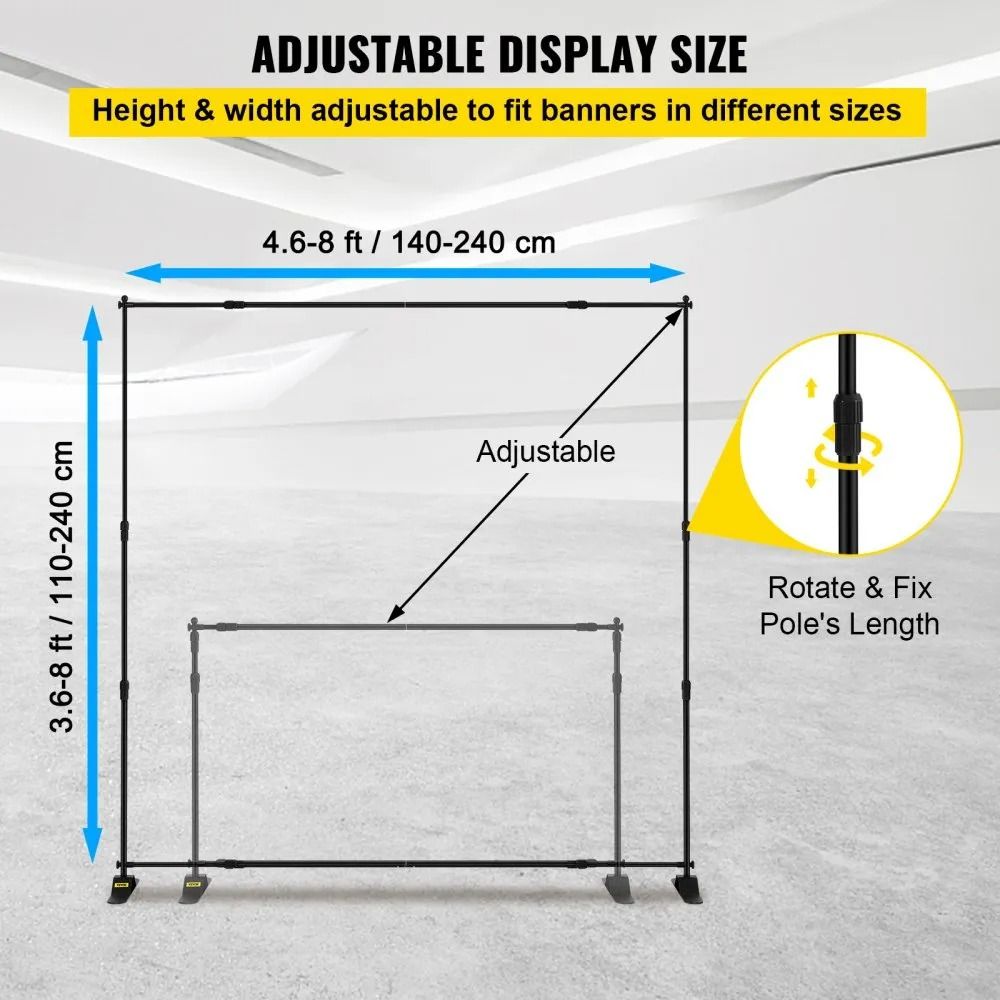 Adjustable Backdrop Banner Stand Heavy Duty Background Stand Carry Bag Party Wedding Photography Di 6