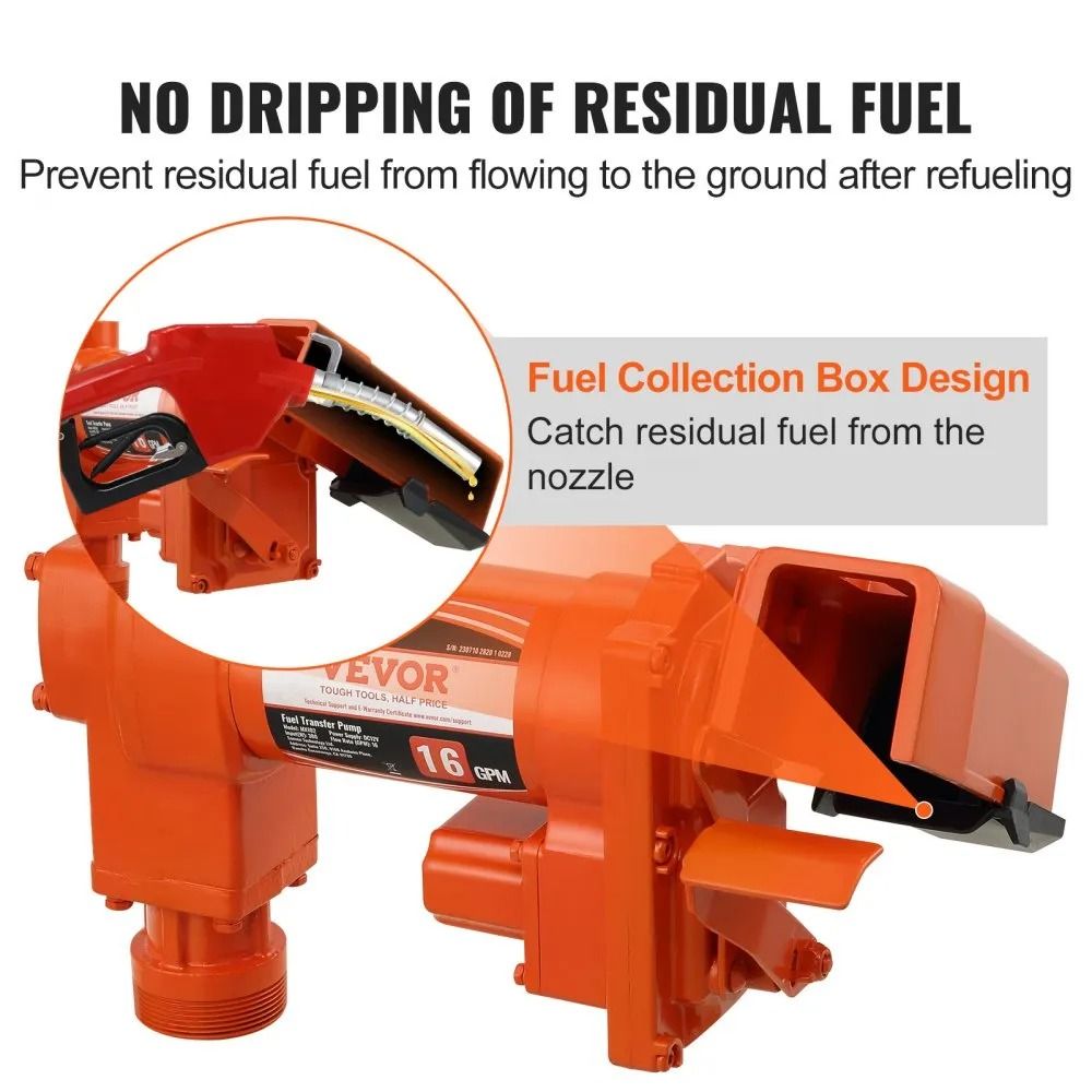 Fuel Transfer Pump Diesel And Gasoline Extractor Pump With Automatic Shutoff Nozzle Discharge Hose  6