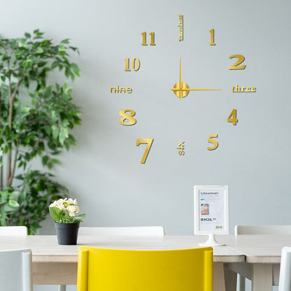 Large Sized Number Wall Clock DIY Home Decoration Living Room Bedroom Study Hotel Decor 3