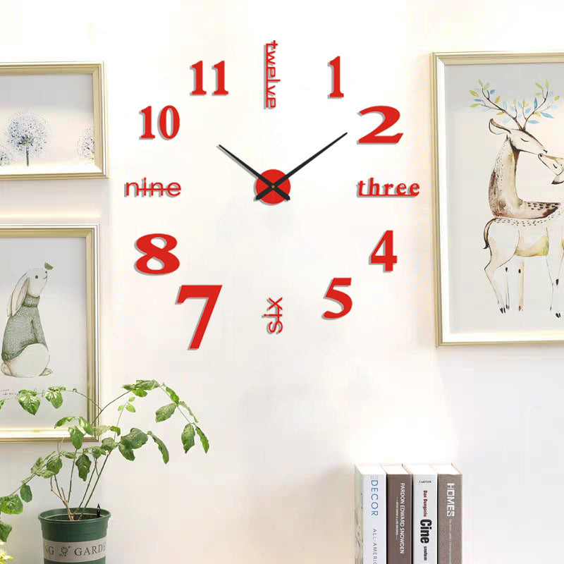 Large Sized Number Wall Clock DIY Home Decoration Living Room Bedroom Study Hotel Decor 4