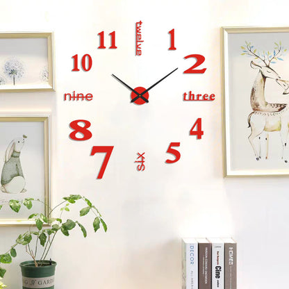 Large Sized Number Wall Clock DIY Home Decoration Living Room Bedroom Study Hotel Decor 4