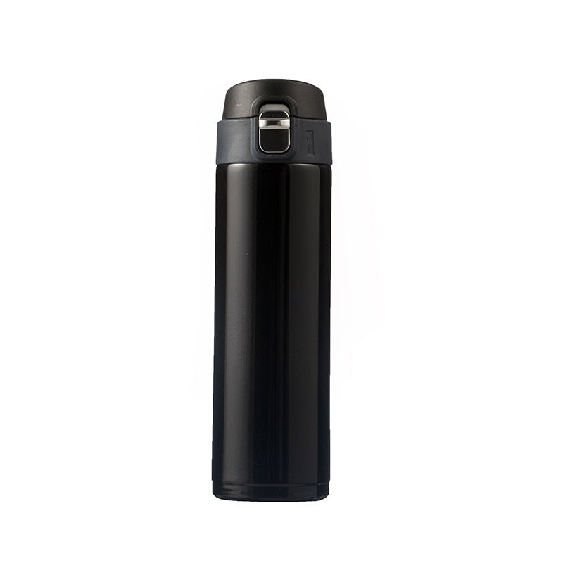 Students Go To School Thermos Cup, Creative Bullet Cover Direct Drinking Water Cup, Simple Solid Colour Durable