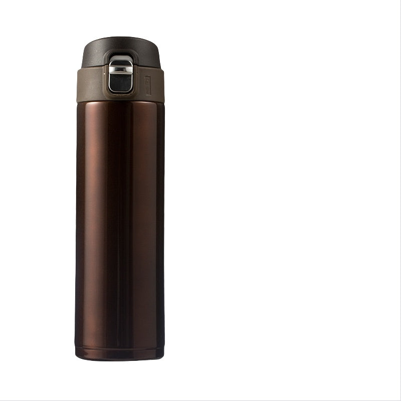 Students Go To School Thermos Cup, Creative Bullet Cover Direct Drinking Water Cup, Simple Solid Colour Durable